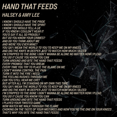 Click to view full size image
==============
Keywords: amy lee,amy photos,evanescence,evanescence pics,halsey,hand that feeds,lyrics Keywords: amy lee,amy photos,evanescence,evanescence pics,halsey,hand that feeds,lyrics