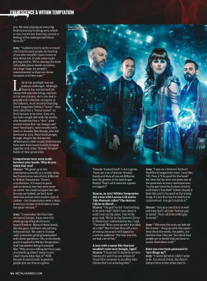 Scans via Tumblr: handsofdarkness • Original scans by: siderumregina
Keywords: Amy Lee,Evanescence,magazine,metal hammer,2019,world collide,within temptation